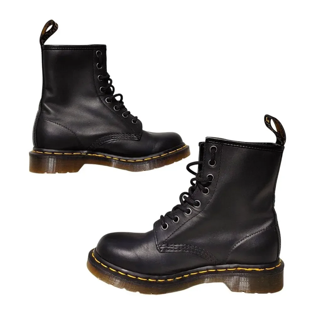 Dr. Marten's 1460 Smooth Leather Lace Up Ankle Boots Black Womens Size US 6 UK 4